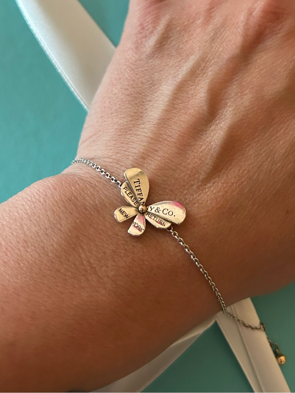 AUTHENTIC! Tiffany & Co Love Bugs Butterfly Bracelet SS & Rose Gold - Picture 6 of 6